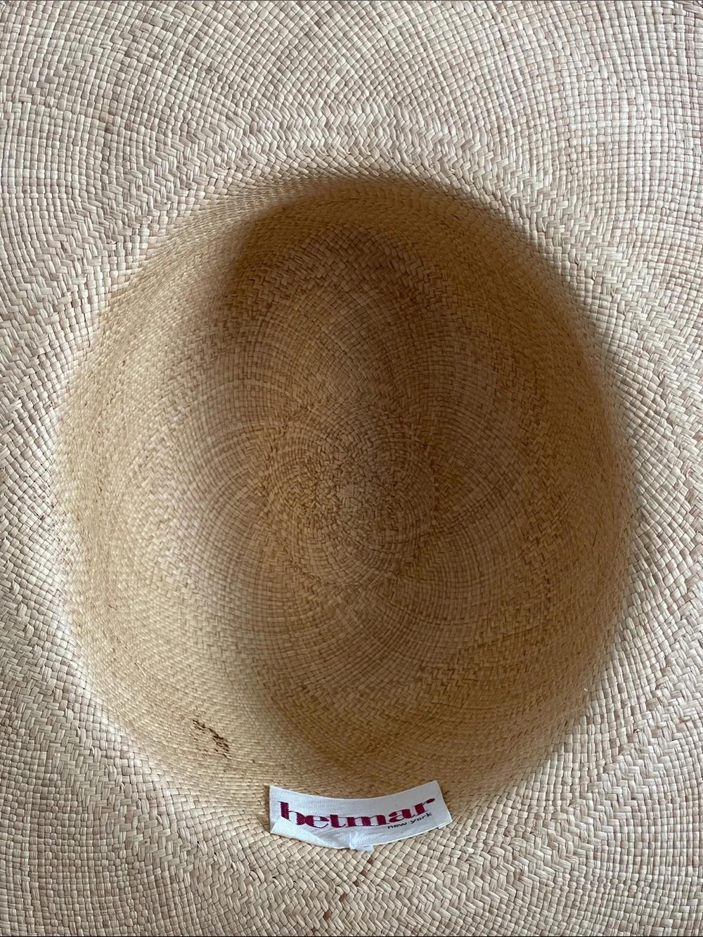 Betmar New York Natural Straw Cloche with Red Polka Dot Band